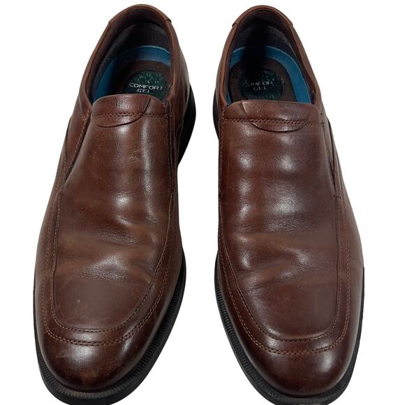 NUNNBUSH Comfort Gel Memory Foan Brown Leather Loafers Casual Dress Shoes 12M - Picture 1 of 16